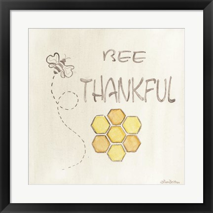 Framed Bee Thankful Print