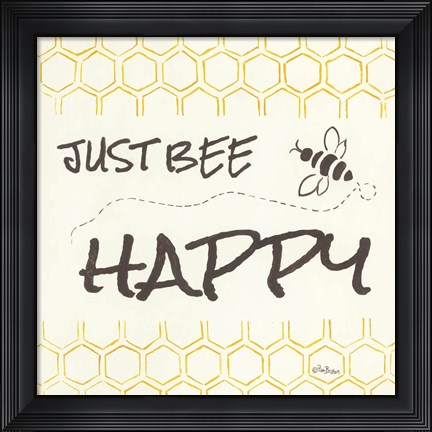 Framed Just Bee Happy Print