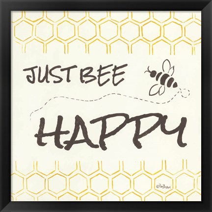 Framed Just Bee Happy Print