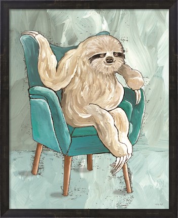 Framed Chill Sloth I Print