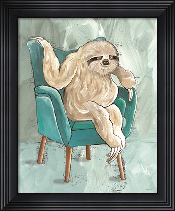 Framed Chill Sloth I Print