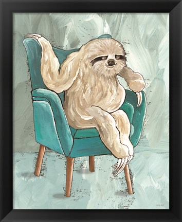 Framed Chill Sloth I Print