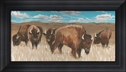 Framed Bison Herd I Print