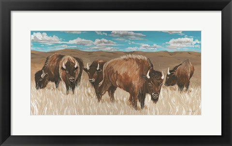 Framed Bison Herd I Print