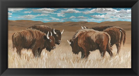 Framed Bison Herd II Print