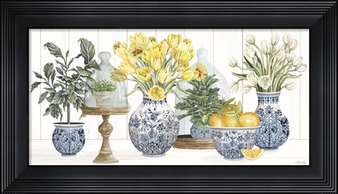 Framed Chinoiserie Lemon Set Print
