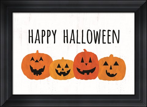 Framed Happy Halloween Pumpkins Print