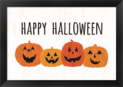 Framed Happy Halloween Pumpkins Print