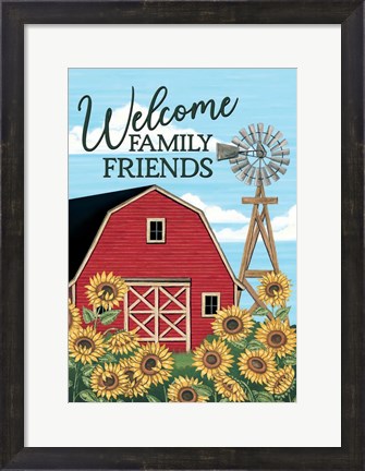 Framed Welcome Family &amp; Friends Barn Print