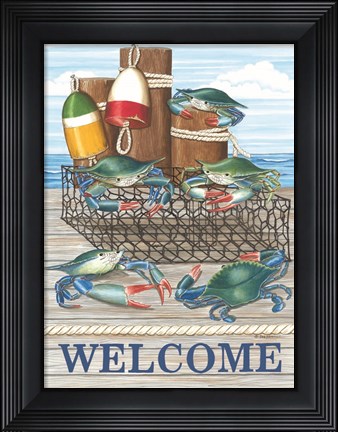 Framed Crab Welcome Print