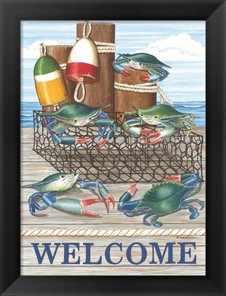 Framed Crab Welcome Print