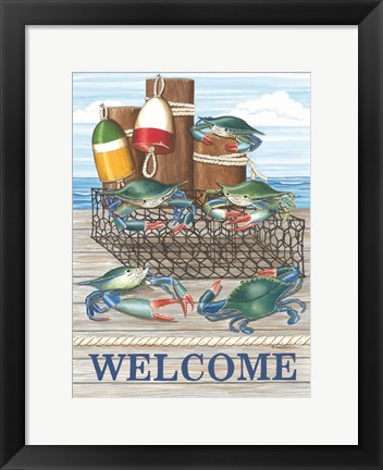 Framed Crab Welcome Print