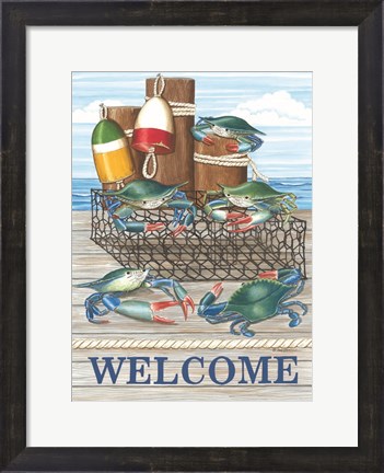 Framed Crab Welcome Print