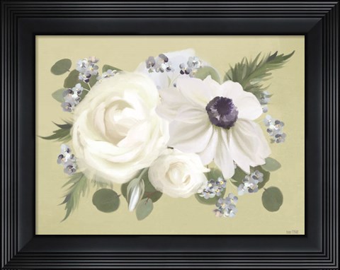 Framed Anemone in Sage II Print