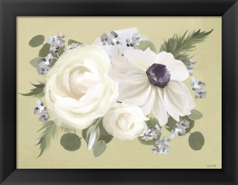 Framed Anemone in Sage II Print