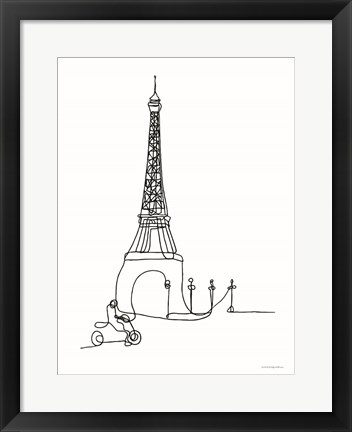 Framed Vespa Ride Print