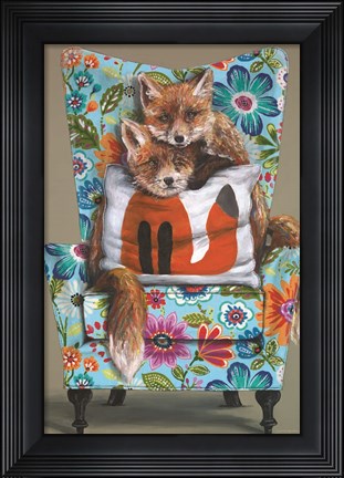 Framed Tail of Two Foxes Print