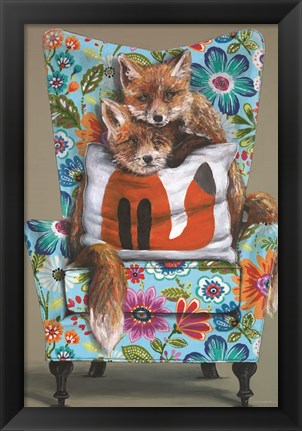 Framed Tail of Two Foxes Print