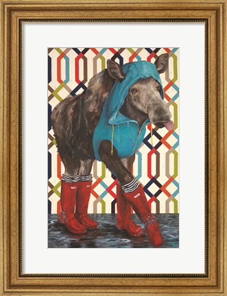 Framed Prancing in the Rain Print