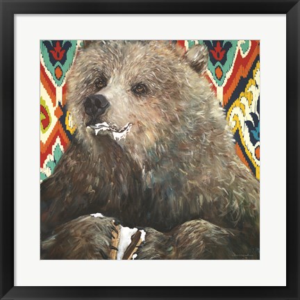 Framed Bear Wants Smore Print