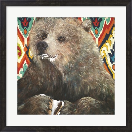 Framed Bear Wants Smore Print
