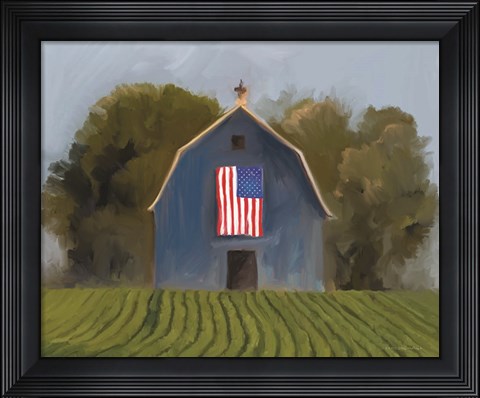 Framed Land of the Free Barn Print