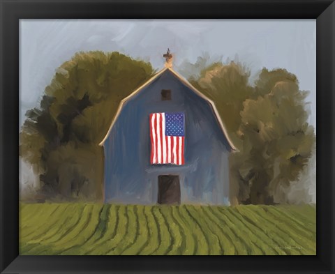 Framed Land of the Free Barn Print