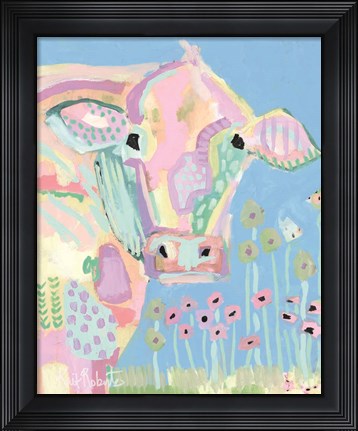 Framed Pastel Cow Print