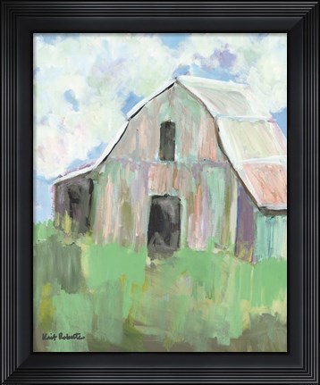 Framed Pastel Barn I Print