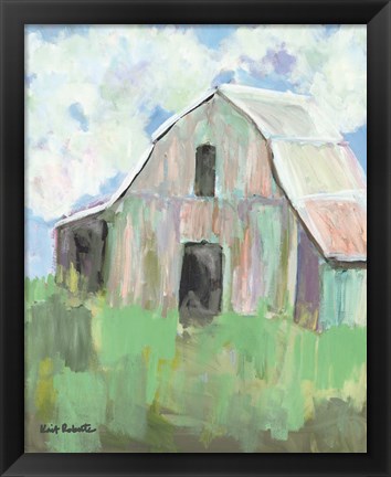 Framed Pastel Barn I Print