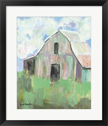 Framed Pastel Barn I Print