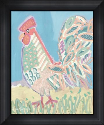 Framed Pastel Rooster Print