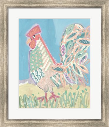 Framed Pastel Rooster Print