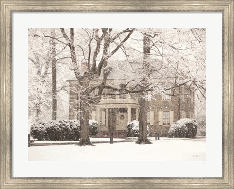 Framed Winter Home at Christmas Print