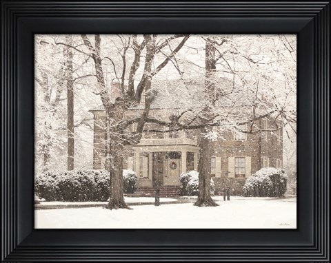 Framed Winter Home at Christmas Print