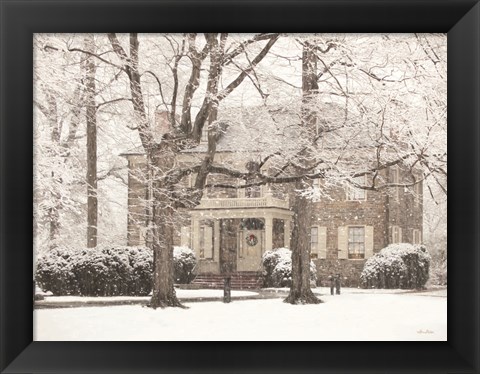 Framed Winter Home at Christmas Print