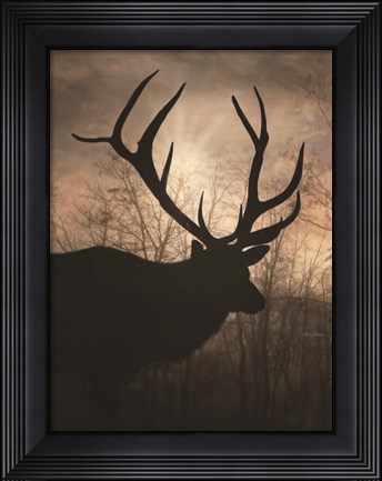 Framed Elk Sunrise I Print
