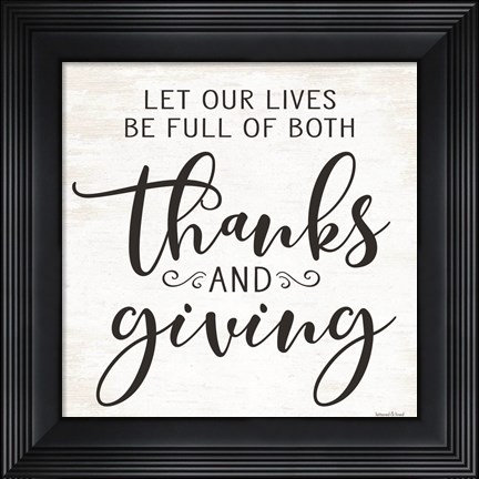 Framed Thanks and Giving Print