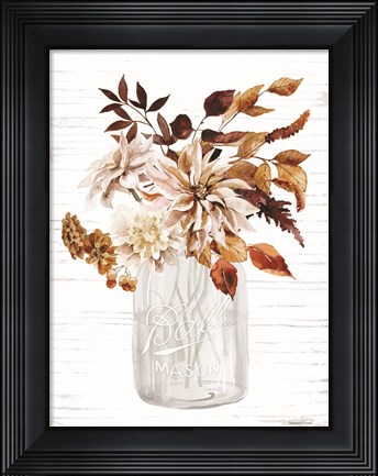 Framed Autumn Floral I Print