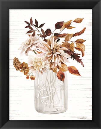 Framed Autumn Floral I Print