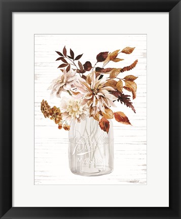 Framed Autumn Floral I Print