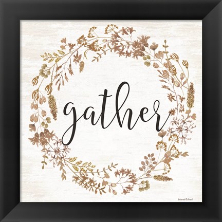 Framed Gather Wreath Print