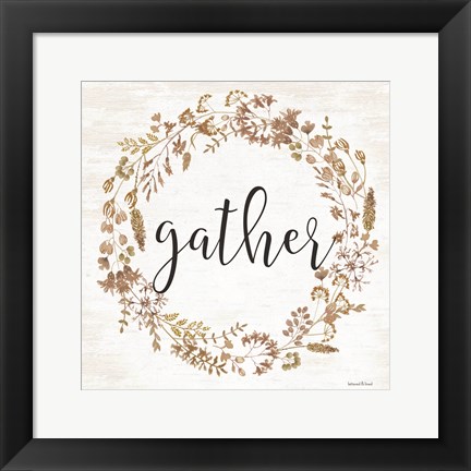 Framed Gather Wreath Print