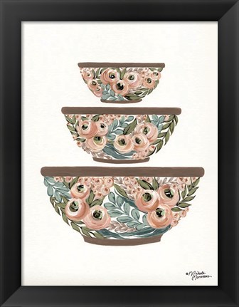 Framed Floral Mixing Bowls Print