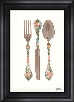 Framed Floral Flatwear Print