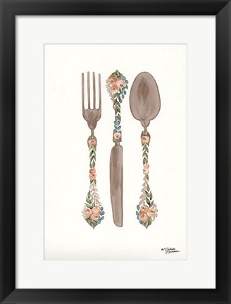 Framed Floral Flatwear Print