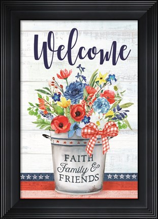 Framed Patriotic Flowers Print