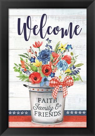 Framed Patriotic Flowers Print