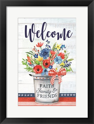 Framed Patriotic Flowers Print