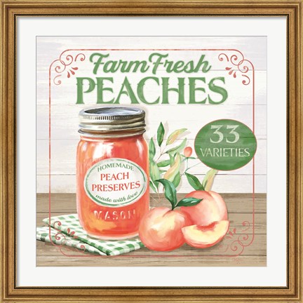 Framed Farm Fresh Peaches Print